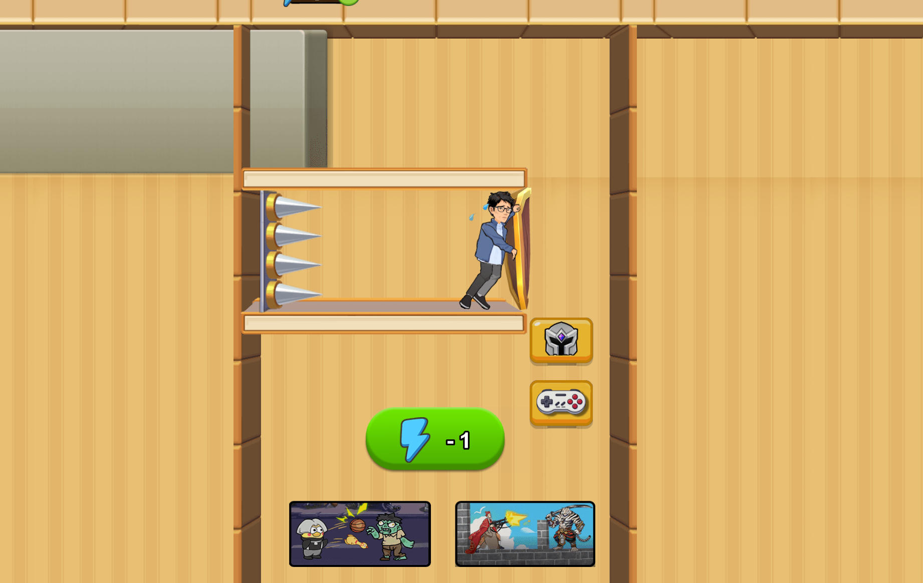 Block Escape: Brain Trainingのゲーム画面: ブロックを動かして脱出ルートを作るパズル