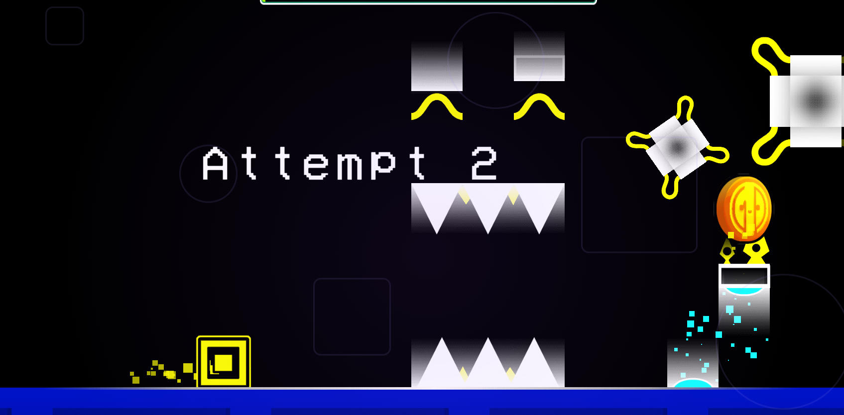 Dashmetry Ultragammaのプレイ画面:超高速の連続シーケンスを駆け抜ける