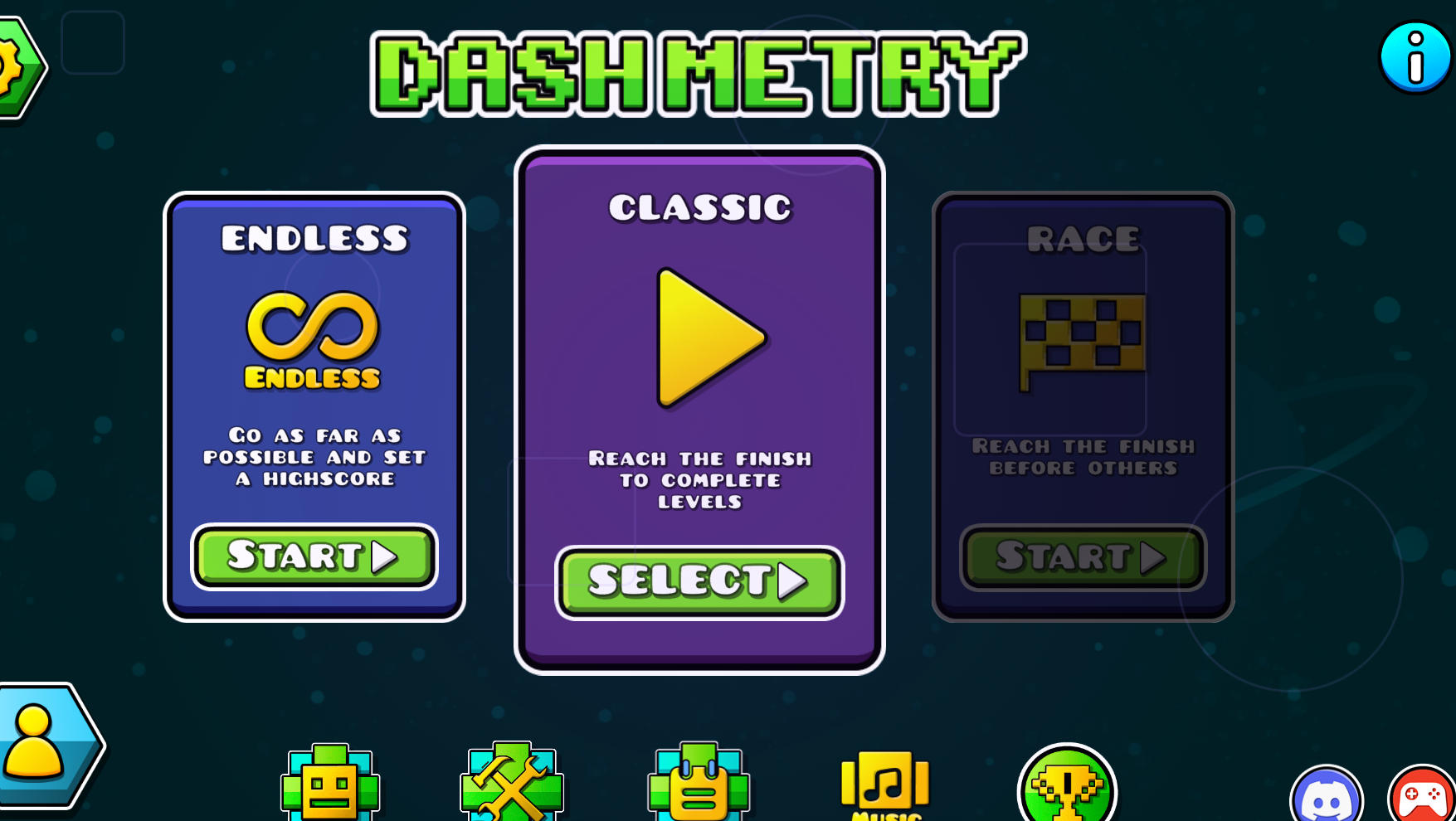 Dashmetry(ダッシュメトリー)のプレイ画面:音とビジュアルが融合したステージ