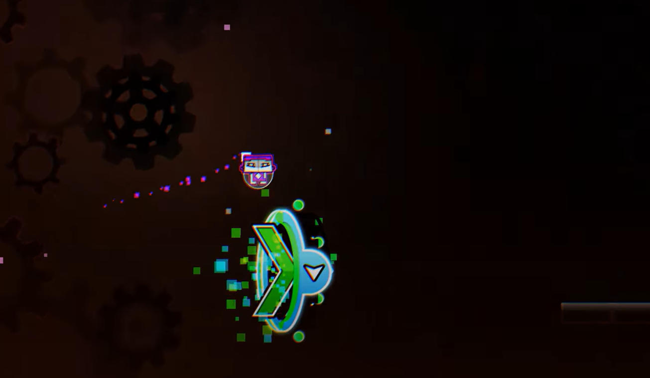 Geometry Dash Infinityのプレイ画面:音楽と同期したダイナミックなアクション