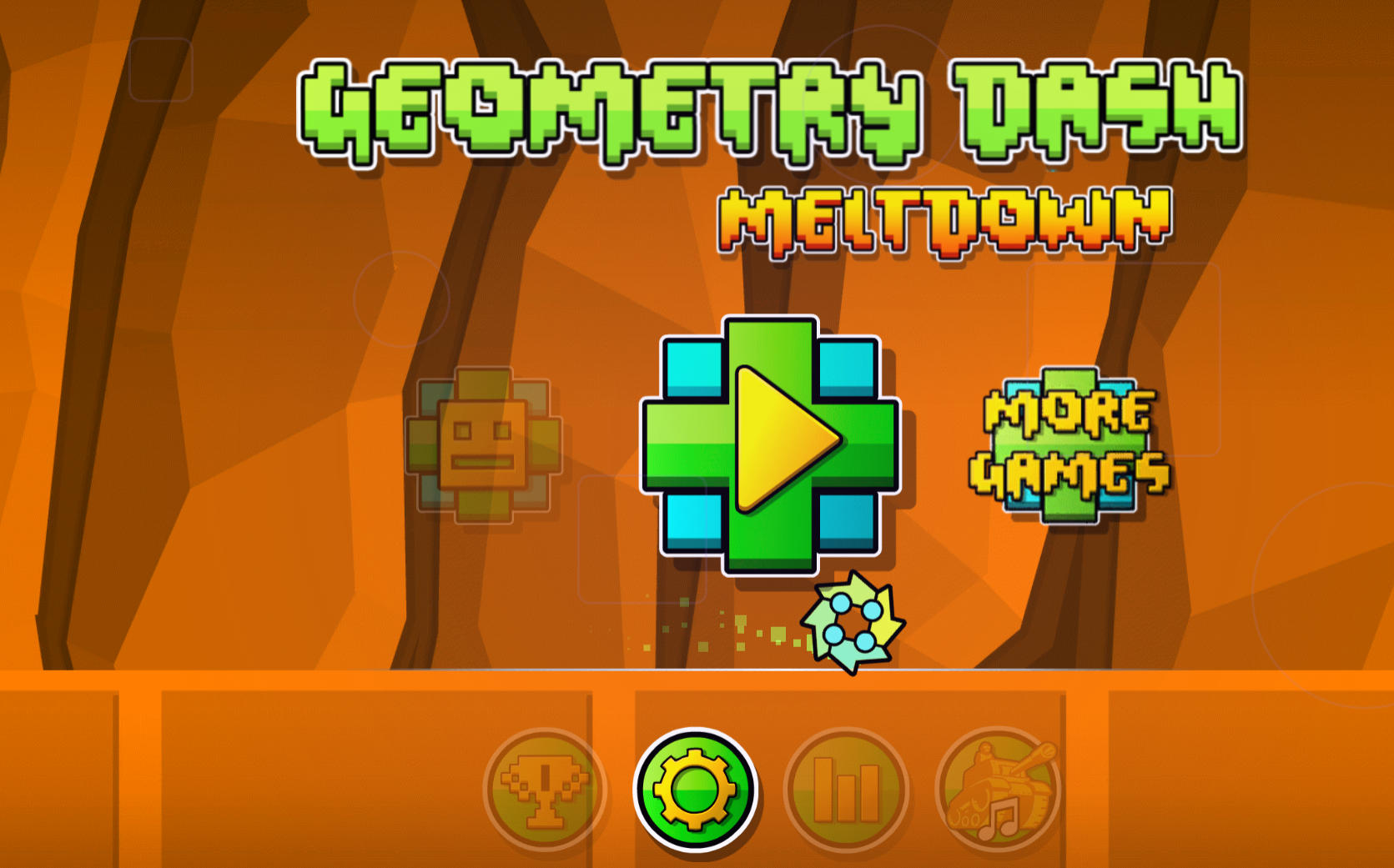 ジオメトリーダッシュ メルトダウン 緊迫のプレイ画面