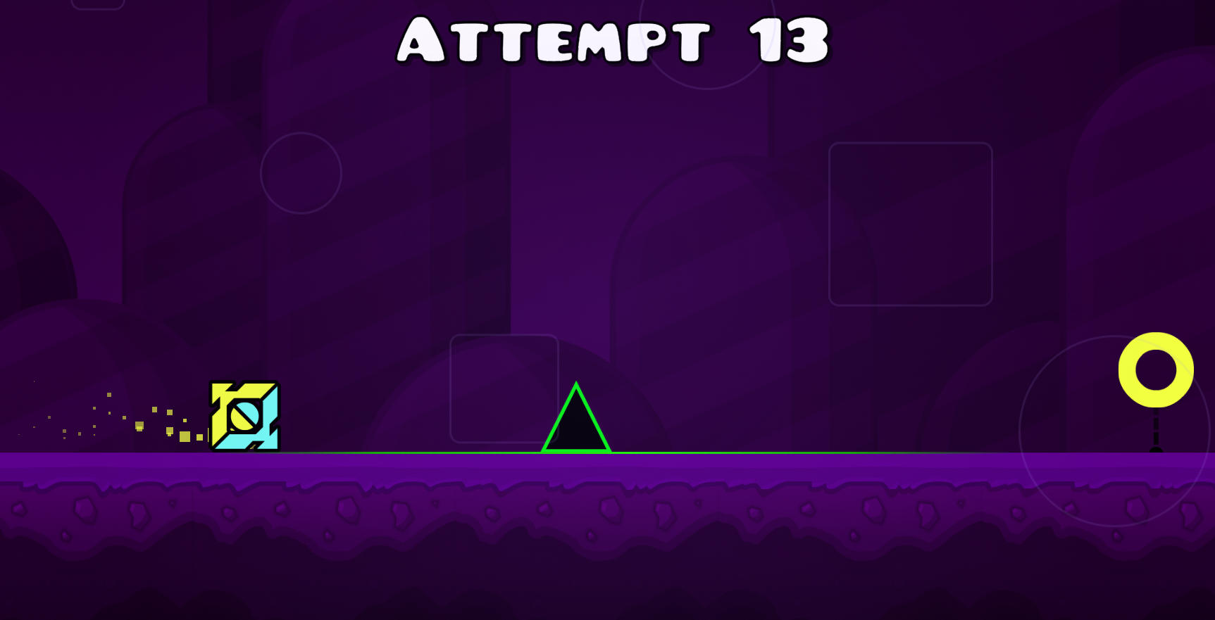 ジオメトリーダッシュ ワールドのロケットモード:カラフルなステージを飛ぶアクション