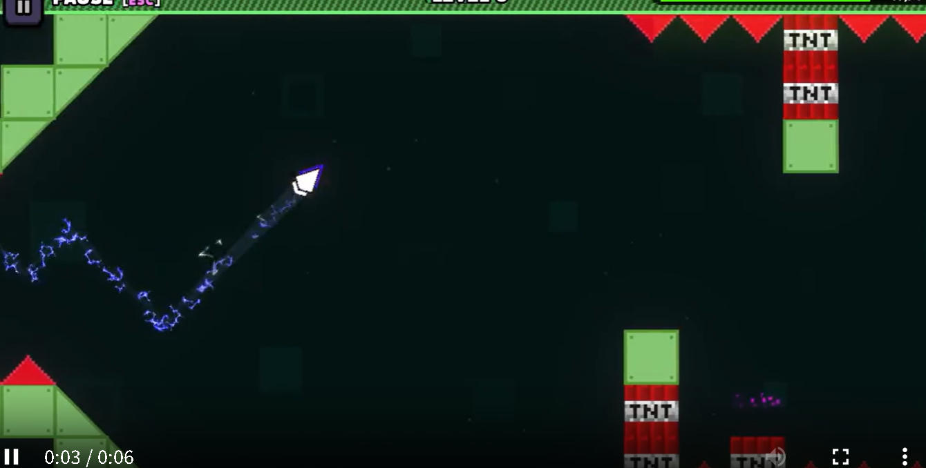 Geometry Vibes X-Arrowのゲーム画面: 矢印を操作して幾何学的な障害物を避ける無料オンラインアクションゲーム